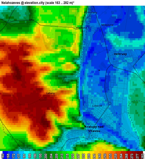 Nelahozeves elevation map