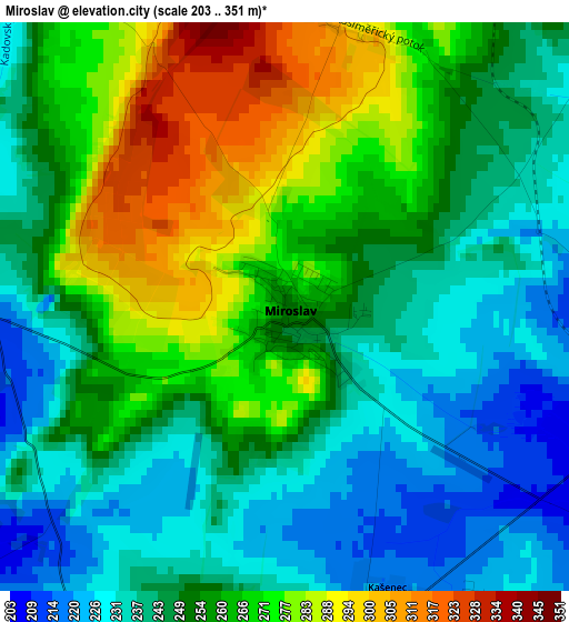 Miroslav elevation map