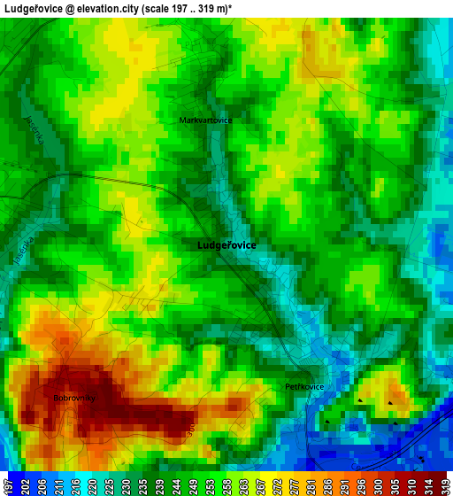 Ludgeřovice elevation map