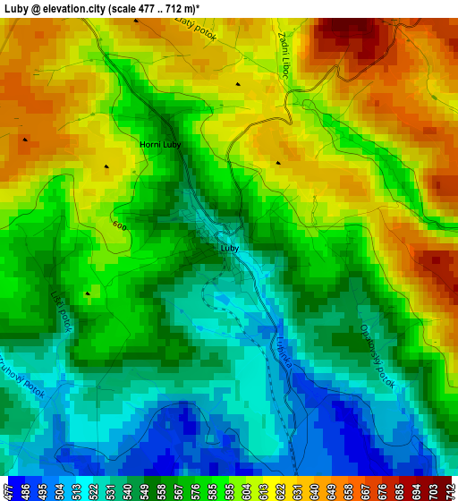 Luby elevation map