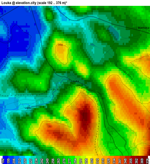 Louka elevation map