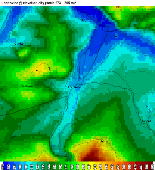 Lochovice elevation map