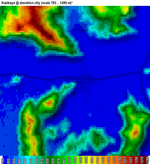 Kızılkaya elevation map