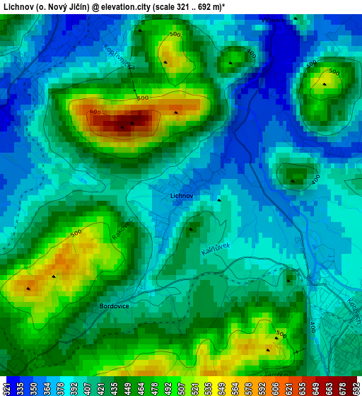 Lichnov (o. Nový Jičín) elevation map