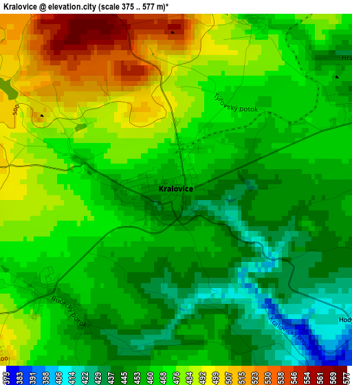 Kralovice elevation map