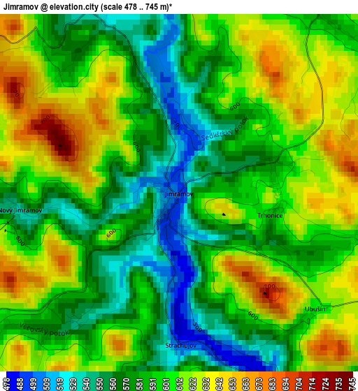 Jimramov elevation map