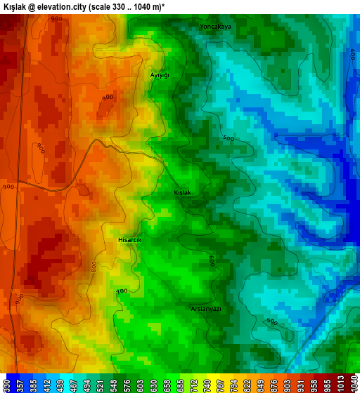 Kışlak elevation map