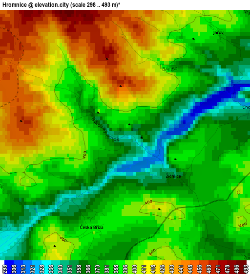 Hromnice elevation map