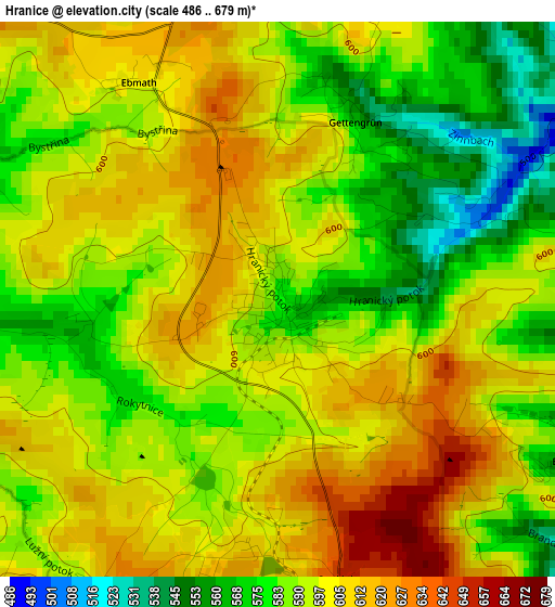 Hranice elevation map