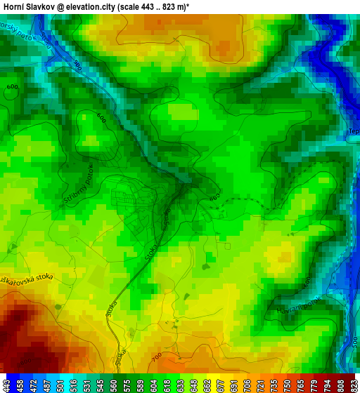 Horní Slavkov elevation map