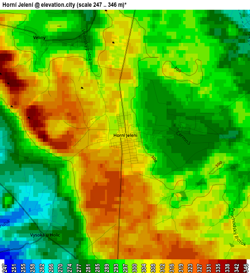 Horní Jelení elevation map