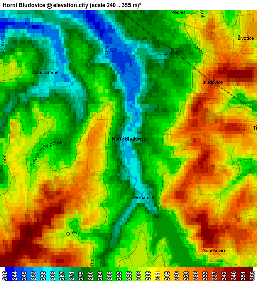 Horní Bludovice elevation map