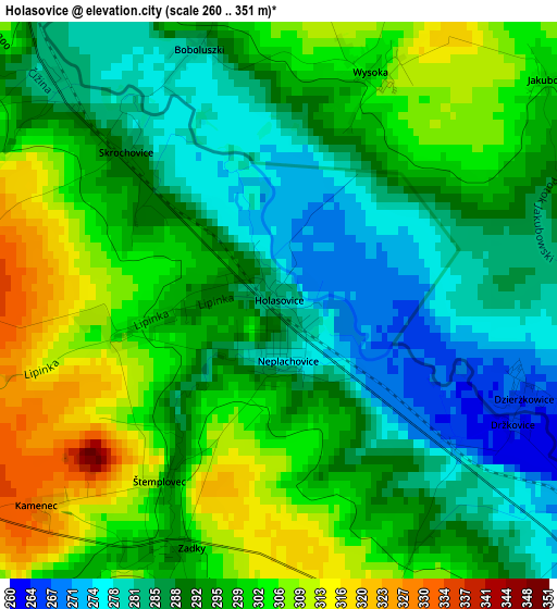 Holasovice elevation map