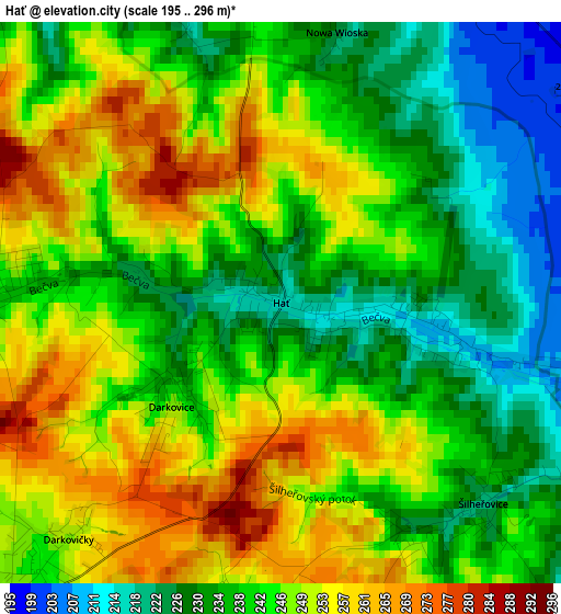 Hať elevation map