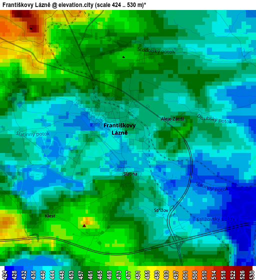 Františkovy Lázně elevation map