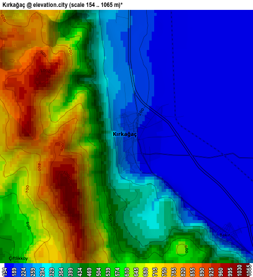 Kırkağaç elevation map