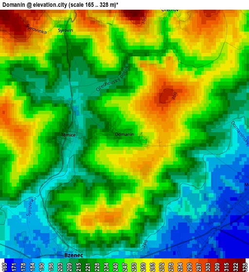 Domanín elevation map