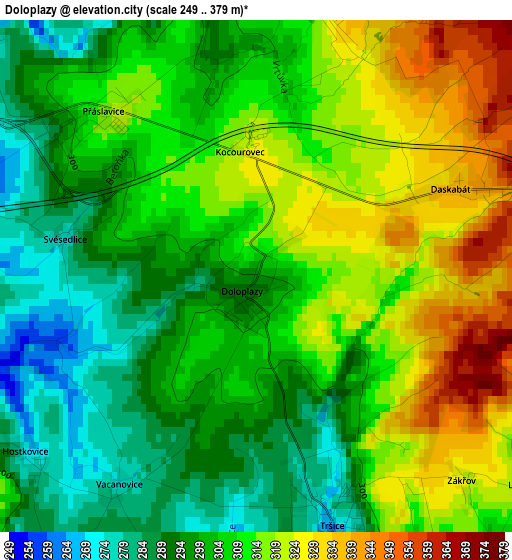 Doloplazy elevation map