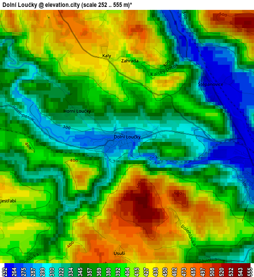 Dolní Loućky elevation map