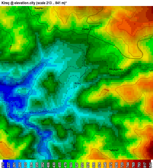 Kireç elevation map