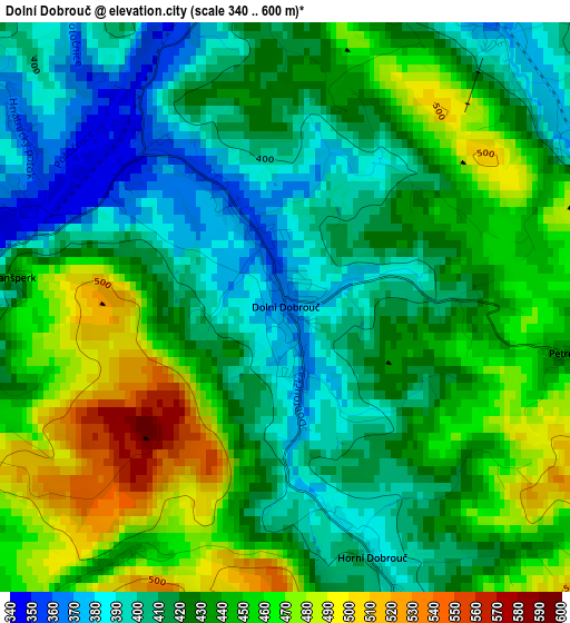 Dolní Dobrouč elevation map