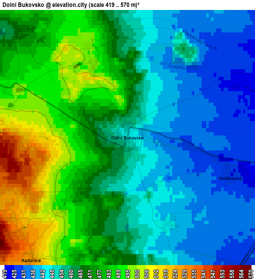 Dolní Bukovsko elevation map