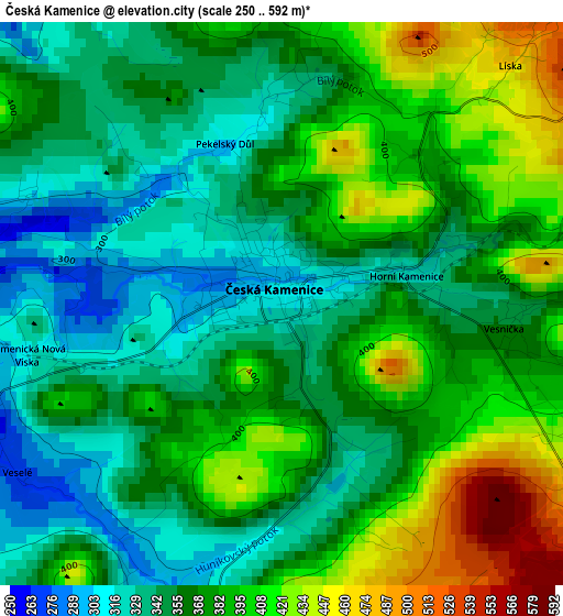 Česká Kamenice elevation map