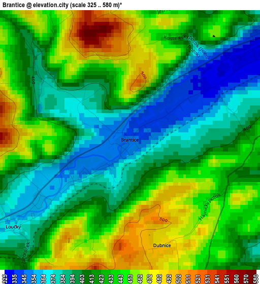 Brantice elevation map