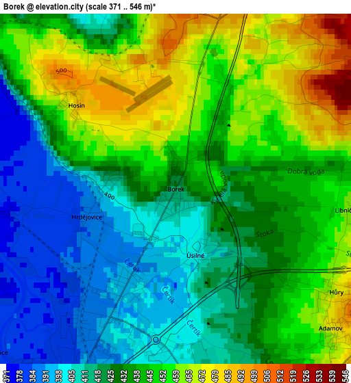 Borek elevation map