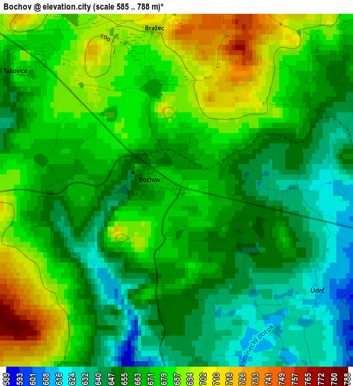 Bochov elevation map