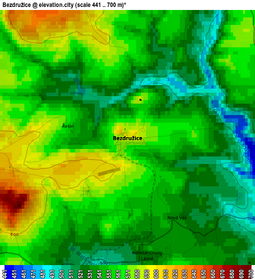 Bezdružice elevation map