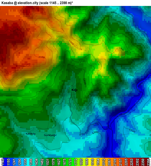 Kasaba elevation map