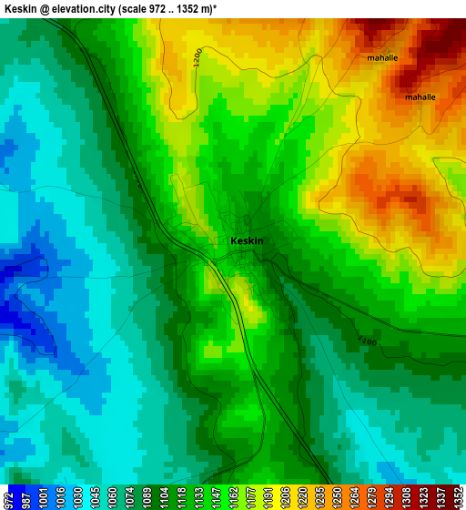 Keskin elevation map