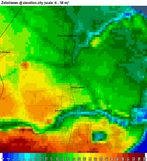 Żelistrzewo elevation map