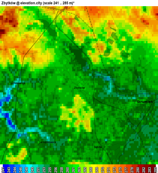 Zbytków elevation map