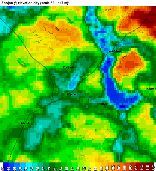 Zbójno elevation map