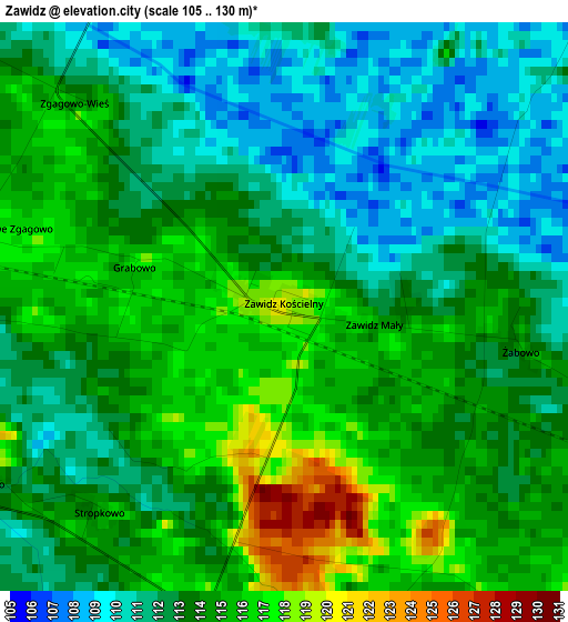 Zawidz elevation map