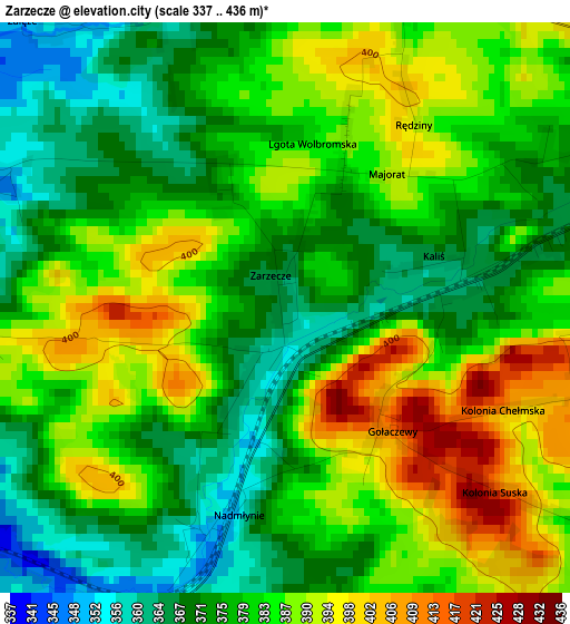 Zarzecze elevation map