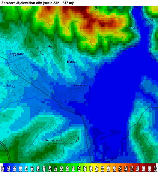 Zarzecze elevation map