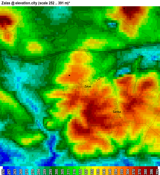 Zalas elevation map