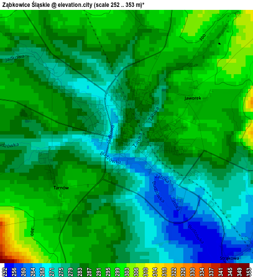 Ząbkowice Śląskie elevation map