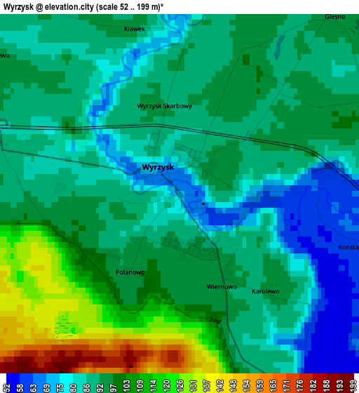 Wyrzysk elevation map