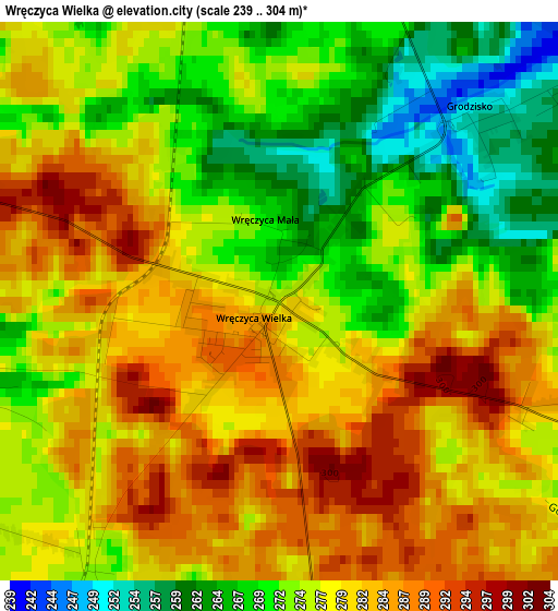 Wręczyca Wielka elevation map