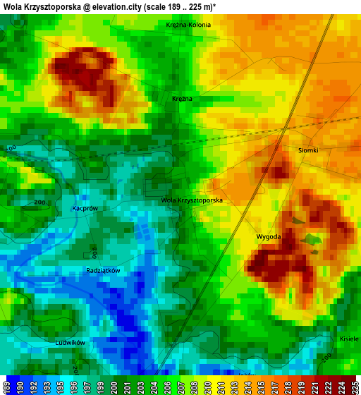 Wola Krzysztoporska elevation map