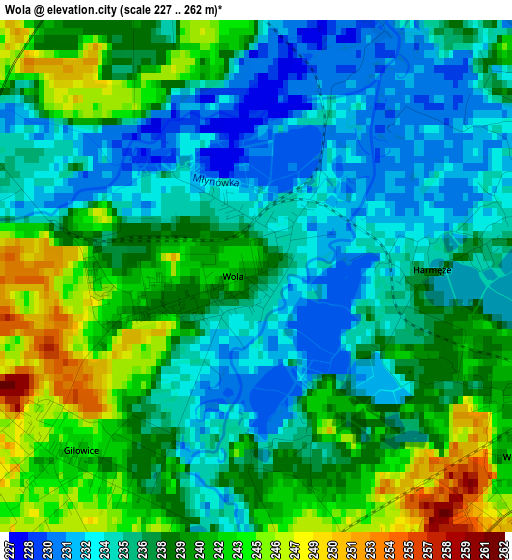 Wola elevation map