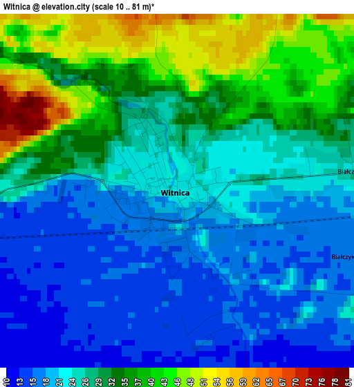 Witnica elevation map