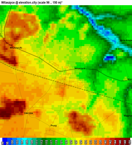 Witaszyce elevation map