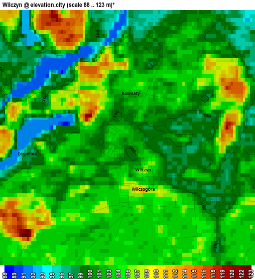 Wilczyn elevation map