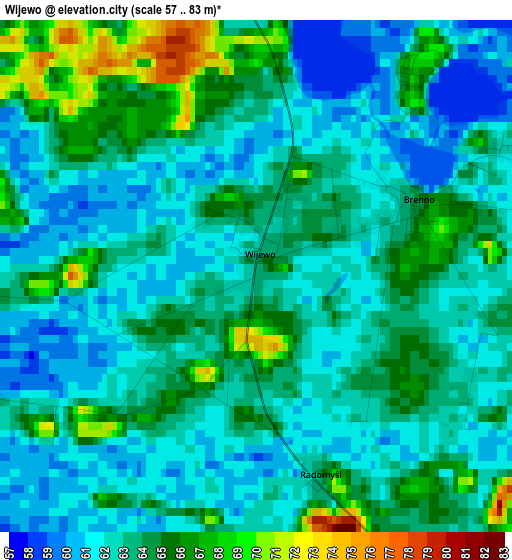 Wijewo elevation map