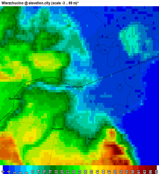 Wierzchucino elevation map